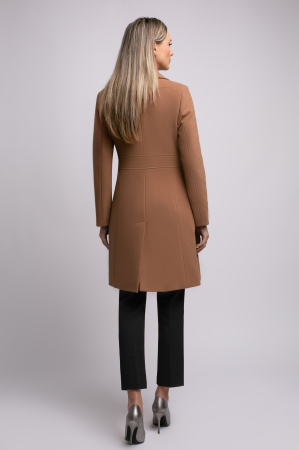 Palton SENTIERRI camel din lână cu nasturi animal print [6]