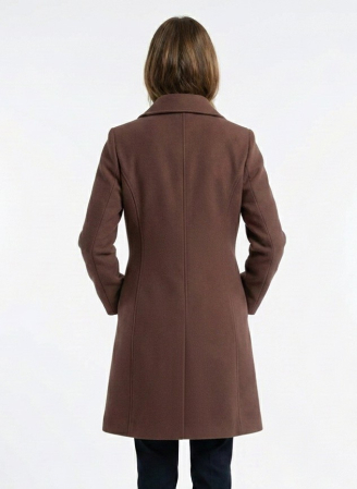 Palton SENTIERRI maro din lână cu nasturi animal print [1]