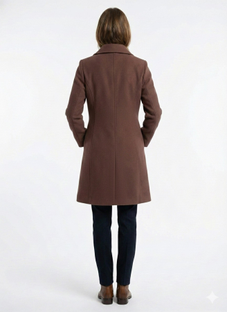 Palton SENTIERRI maro din lână cu nasturi animal print [3]