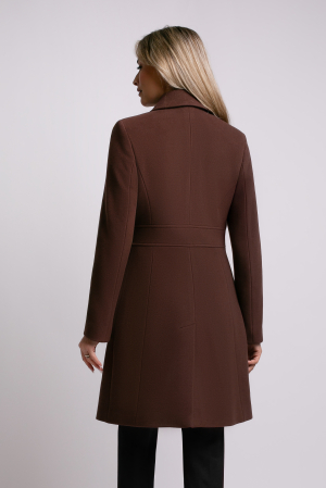 Palton SENTIERRI maro din lână cu nasturi animal print [2]