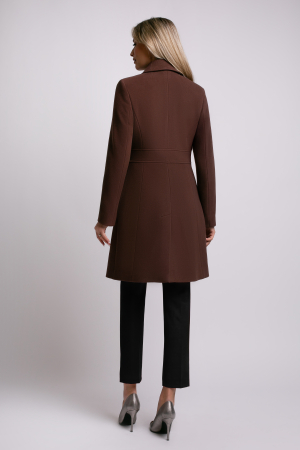 Palton SENTIERRI maro din lână cu nasturi animal print [6]