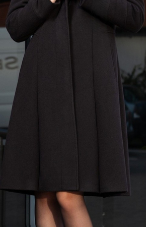 Palton SENTIERRI negru din lână cu blană detașabilă [3]