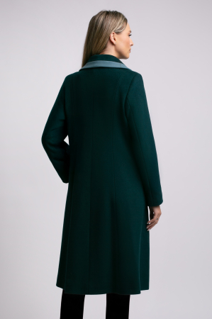 Palton SENTIERRI verde din lână cu detaliu contrastant [2]