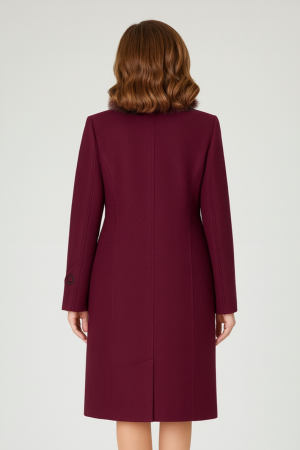 Palton Viada bodo din lână cu guler detașabil din blană naturală [3]