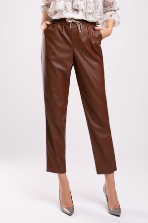 PANTALONI - Pantaloni Era casual maro din piele
