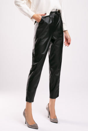 PANTALONI - Pantaloni Era casual negri din piele