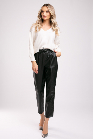 Pantaloni Era casual negri din piele [1]
