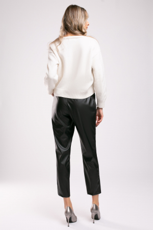 Pantaloni Era casual negri din piele [2]