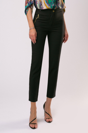 PANTALONI - Pantaloni Miko negri cu buzunare decorative