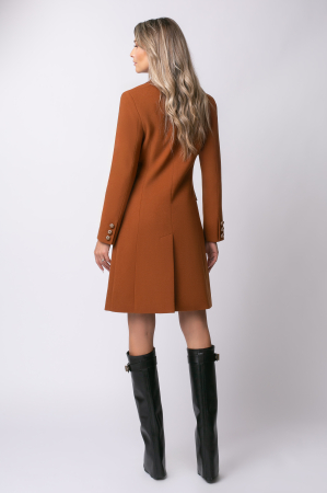 Pardesiu Carol cărămiziu din lână cu nasturi [11]