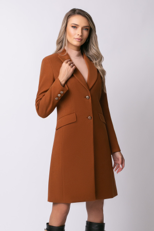 Pardesiu Carol cărămiziu din lână cu nasturi [3]