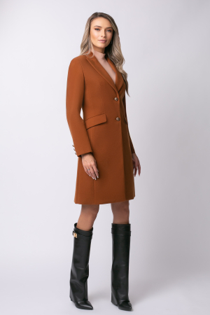 Pardesiu Carol cărămiziu din lână cu nasturi [6]