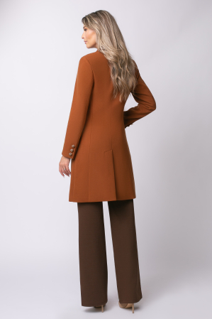 Pardesiu Carol cărămiziu din lână cu nasturi [10]