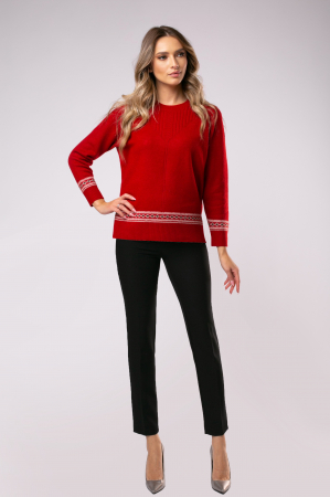 Pulover Deli roșu din lâna [2]