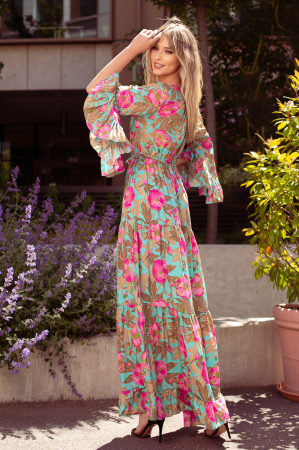 Rochie Anais Boho style lungă din mătase [2]