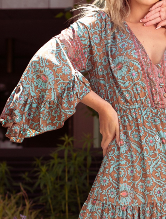 Rochie Anais Boho style lungă din mătase [3]