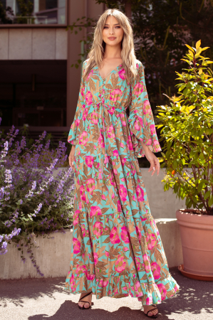 ROCHII BOHO STYLE - Rochie Anais Boho style lungă din mătase