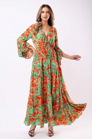 ROCHII DE ZI - Rochie Anais Boho style lungă din mătase