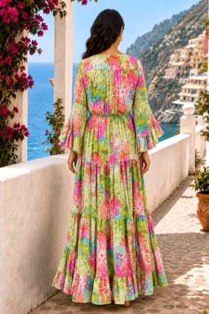 Rochie Anais Boho style lungă din mătase [3]