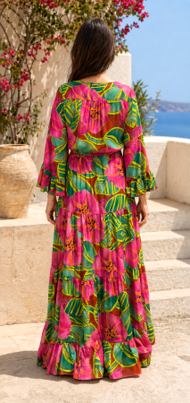 Rochie Anais Boho style lungă din mătase [3]