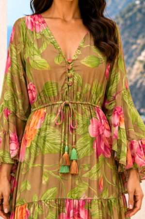 Rochie Anais Boho style lungă din mătase [3]