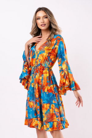 ROCHII DE ZI - Rochie Anais scurtă din mătase Boho style
