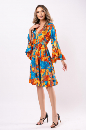 Rochie Anais scurtă din mătase Boho style [3]