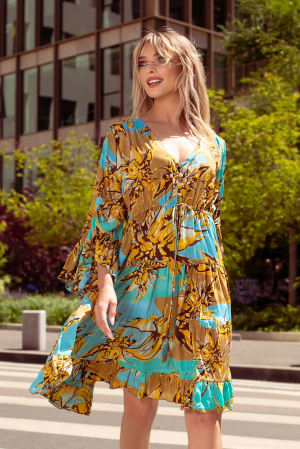 ROCHII DE ZI - Rochie Anais scurtă din mătase Boho style