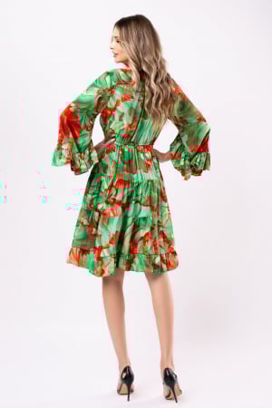 Rochie Anais scurtă din mătase Boho style [5]