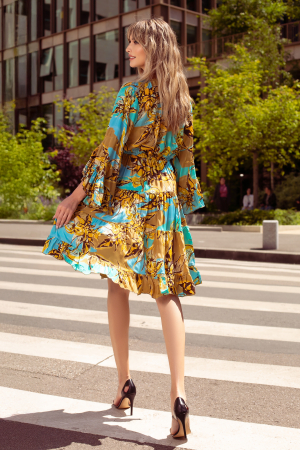 Rochie Anais scurtă din mătase Boho style [4]