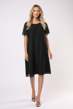 Rochie Andia neagră de ocazie mărime mare accesorizată cu ștrasuri [4]