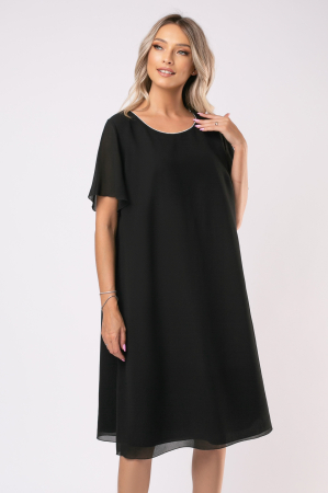 Rochie Andia neagră de ocazie mărime mare accesorizată cu ștrasuri [5]