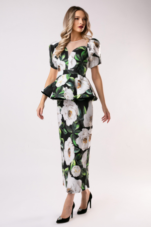 Rochie Berna verde cu imprimeu floral [1]