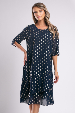 ROCHII DE OCAZIE - Rochie bleumarin de ocazie marime mare- Copie