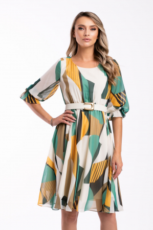 Rochie Cora elegantă multicolor din voal [3]