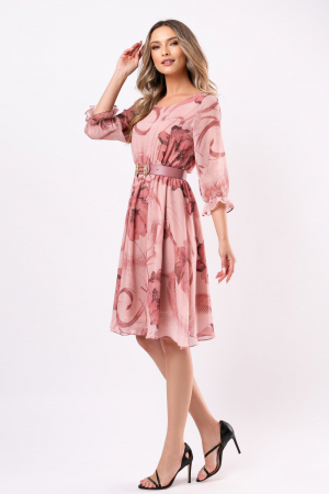 Rochie Cora elegantă roz din voal [1]