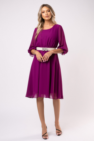 Rochie Cora fucsia din voal [3]