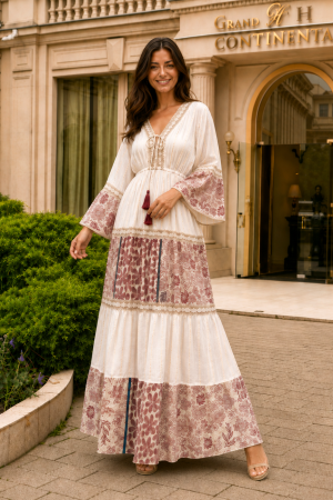Rochie boho cu bust accesorizat [4]