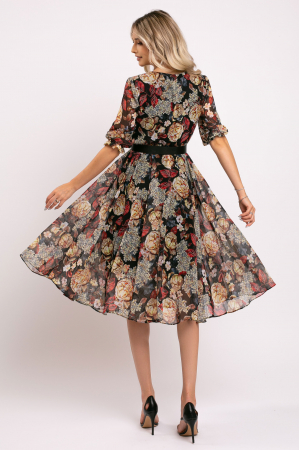 Rochie Ela din voal cu imprimeu floral [5]