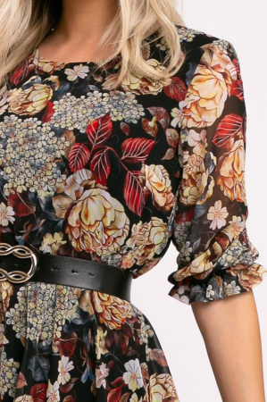 Rochie Ela din voal cu imprimeu floral [2]