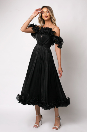 ROCHII DE OCAZIE - Rochie elegantă de ocazie cu volane și corset