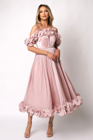 Rochie elegantă de ocazie cu volane și corset [1]