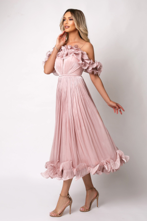 Rochie elegantă de ocazie cu volane și corset [4]