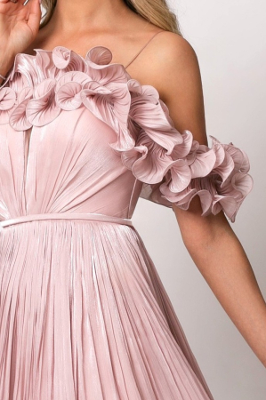 Rochie elegantă de ocazie cu volane și corset [2]