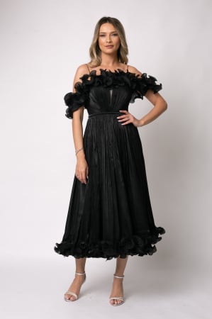 ROCHII ELEGANTE - Rochie elegantă de ocazie cu volane și corset