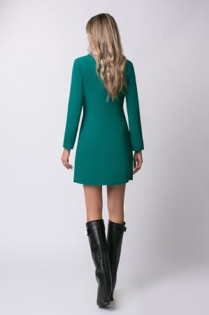Rochie elegantă verde tip sacou cu doua rânduri nasturi [5]