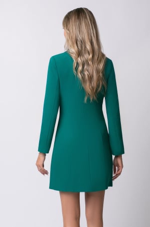 Rochie elegantă verde tip sacou cu doua rânduri nasturi [2]