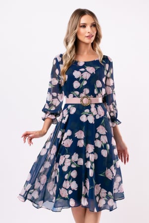 ROCHII DE OCAZIE - Rochie Elena mărime mare cu imprimeu floral
