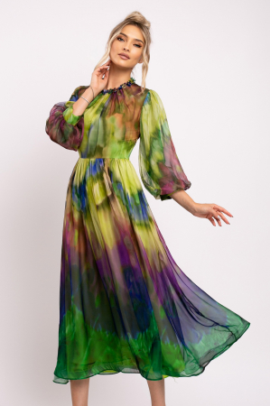 Rochie Elisium verde fistic de ocazie din mătase [1]