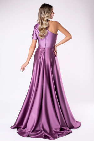 Rochie Fiore lila cu volan 3D pe umăr [3]